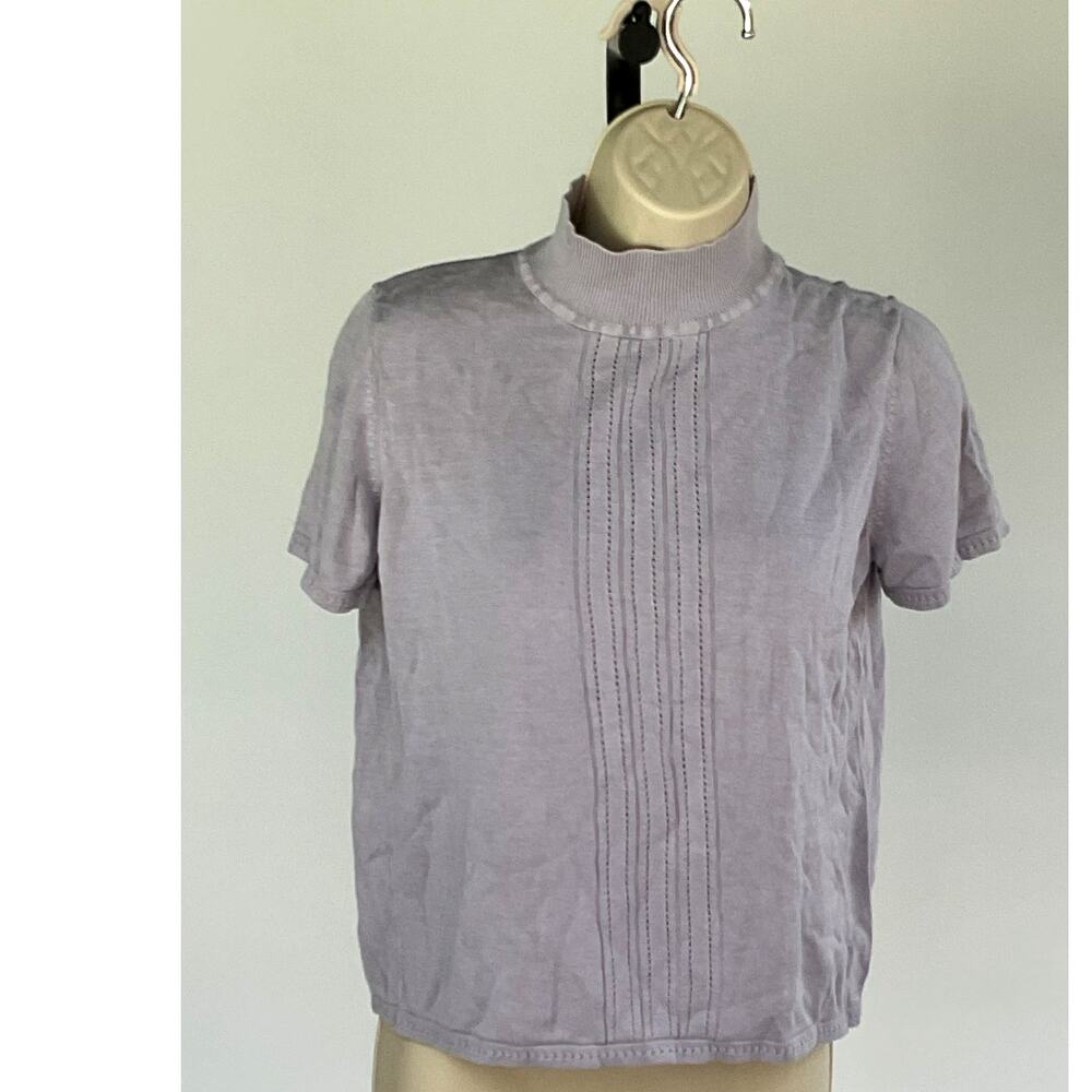 LIZ CLAIBORNE COLLECTION, SIZE M, GRAY LIGHTWEIGHT TOP